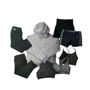 Women’s Medium Activewear Bundle - 8 Pieces - Sports Bras, Leggings & Hoodie